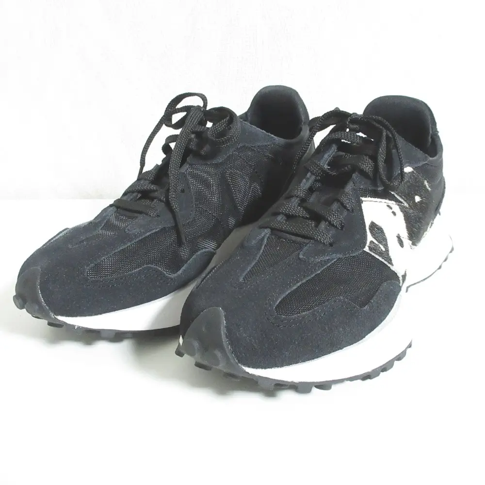 22SS NEW BALANCE ニューバランス WS327SC アニマル柄ロゴ ローカット スニーカー ランニングシューズ 23.5cm ブラック