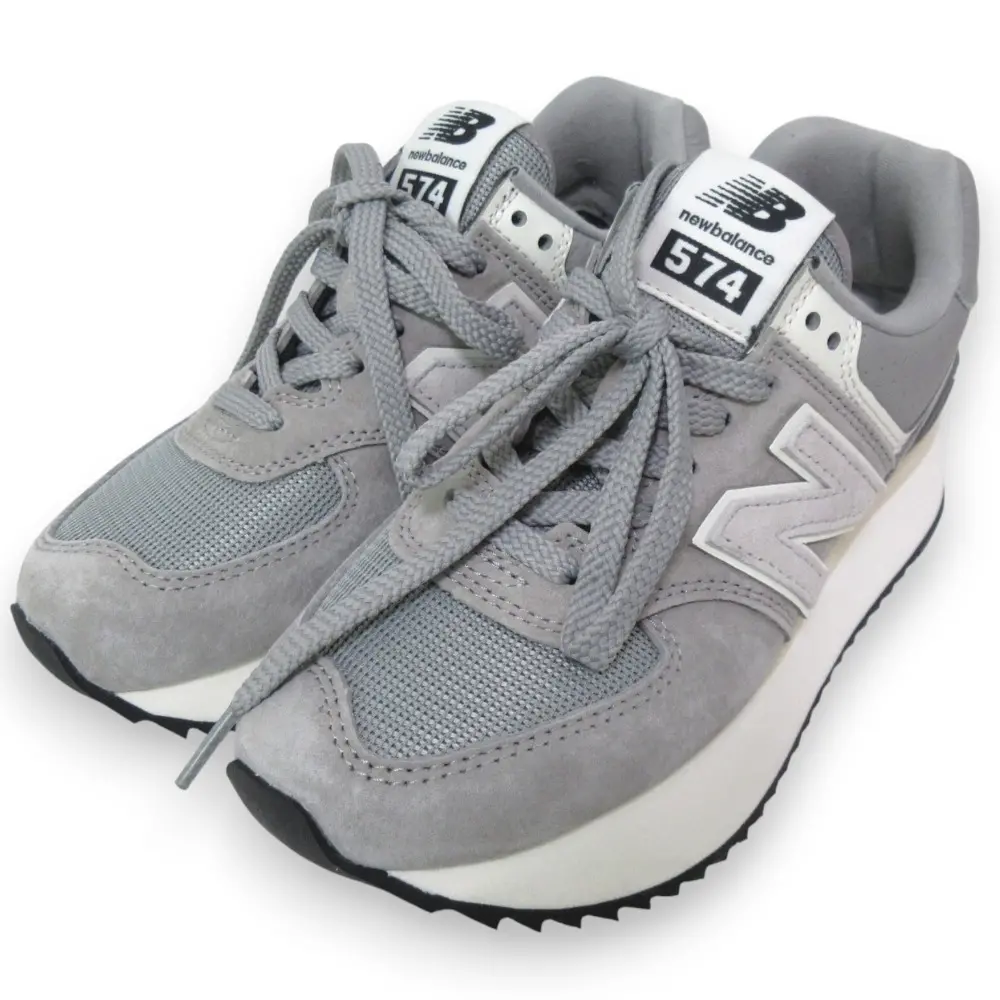New Balance ニューバランス 574 スエード 厚底スニーカー WL574ZBA 23cm グレー系