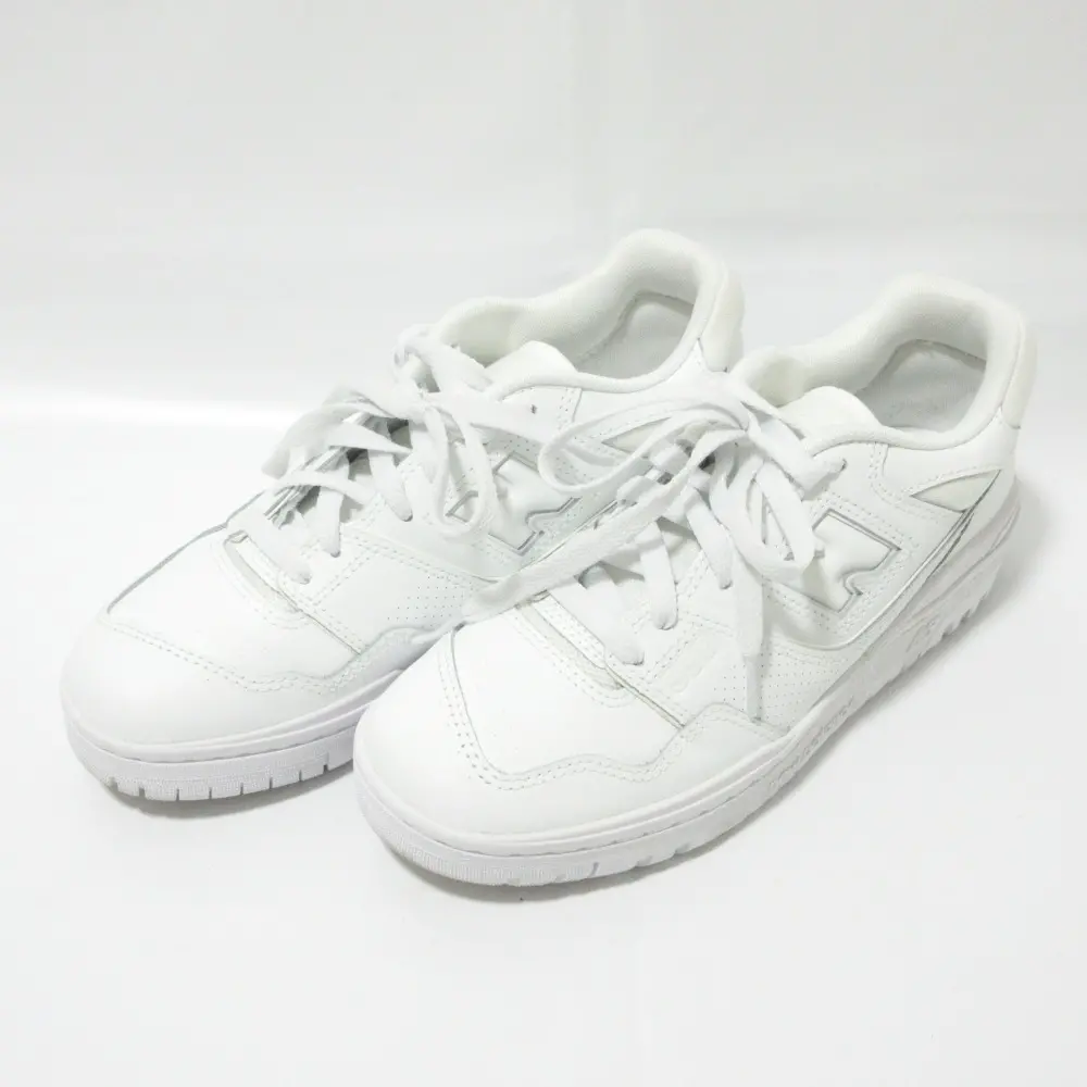 New Balance ニューバランス BB550WWW レザー ローカット スニーカー 24cm D ホワイト
