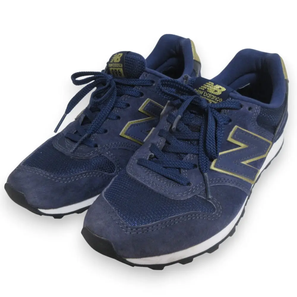 New Balance ニューバランス WR996HC スエード メッシュ ローカット スニーカー 23cm ネイビー×ゴールド
