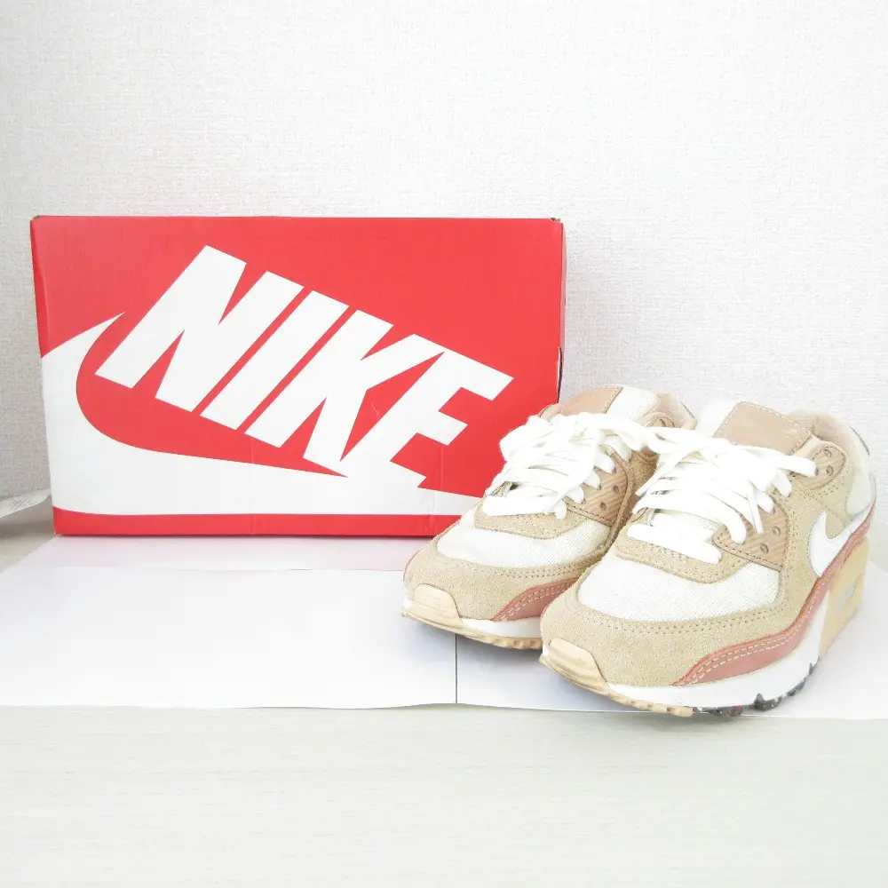 NIKE ナイキ AIR MAX 90 エアマックス 90 ローカット スニーカー CW6209-212 23.5cm クリーム×ベージュ