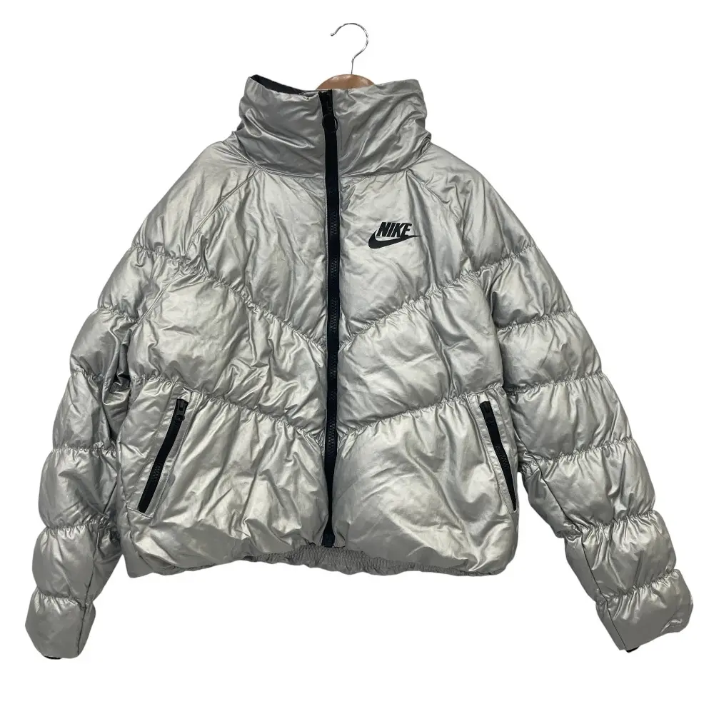 NIKE ナイキ クロップド パディングジャケット Mサイズ シルバーカラー