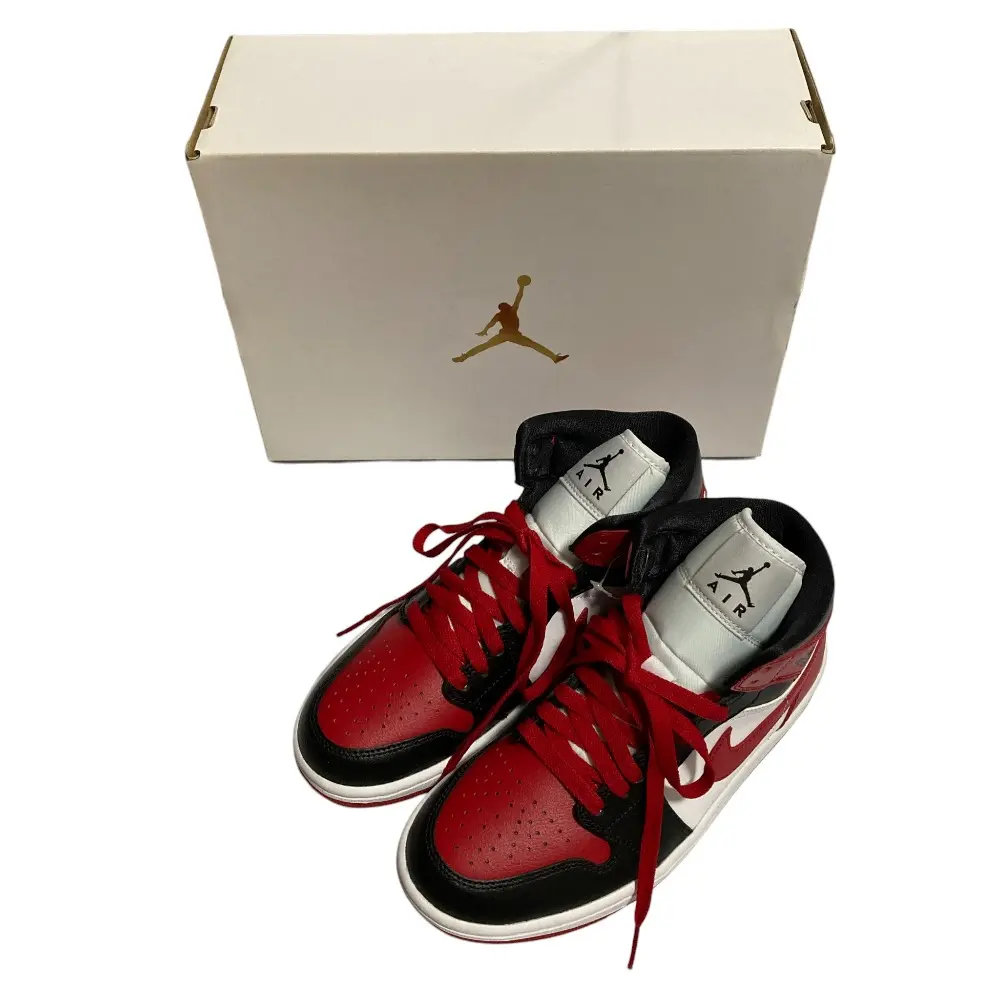 NIKE ナイキ Women's Air Jordan 1 Mid Bred Toe エアジョーダン1 ミッド スニーカー BQ6472-079 23cm レッド