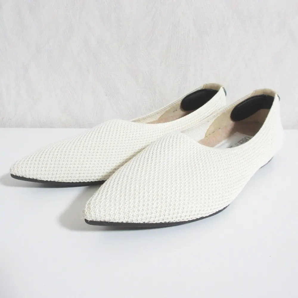 Offen オッフェン border pattern ニットシューズ パンプス サイズ38 24cm相当 ホワイト