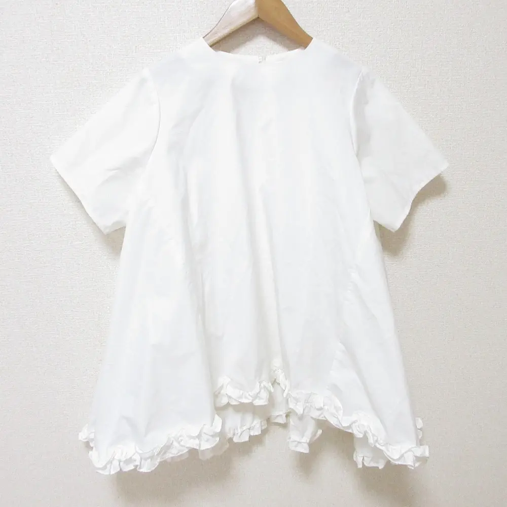 OHGA オーガ FRILL short sleeves 半袖 ブラウス トップス カットソー OHGA-1069 F ホワイト