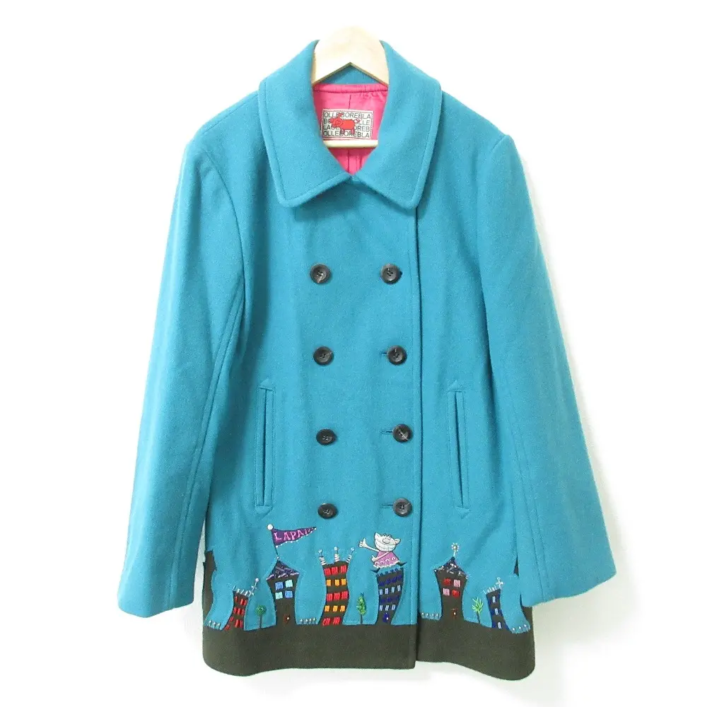 アルベロベロ★オレボレブラ⬛︎ウールコート⬛︎総柄⬛︎ぶた⬛︎フーディー⬛︎フード⬛︎個性的 OLLEBOREBLA ALBEROBELLO オレボレブラアルベロベロ ぶたさん 花の妖精