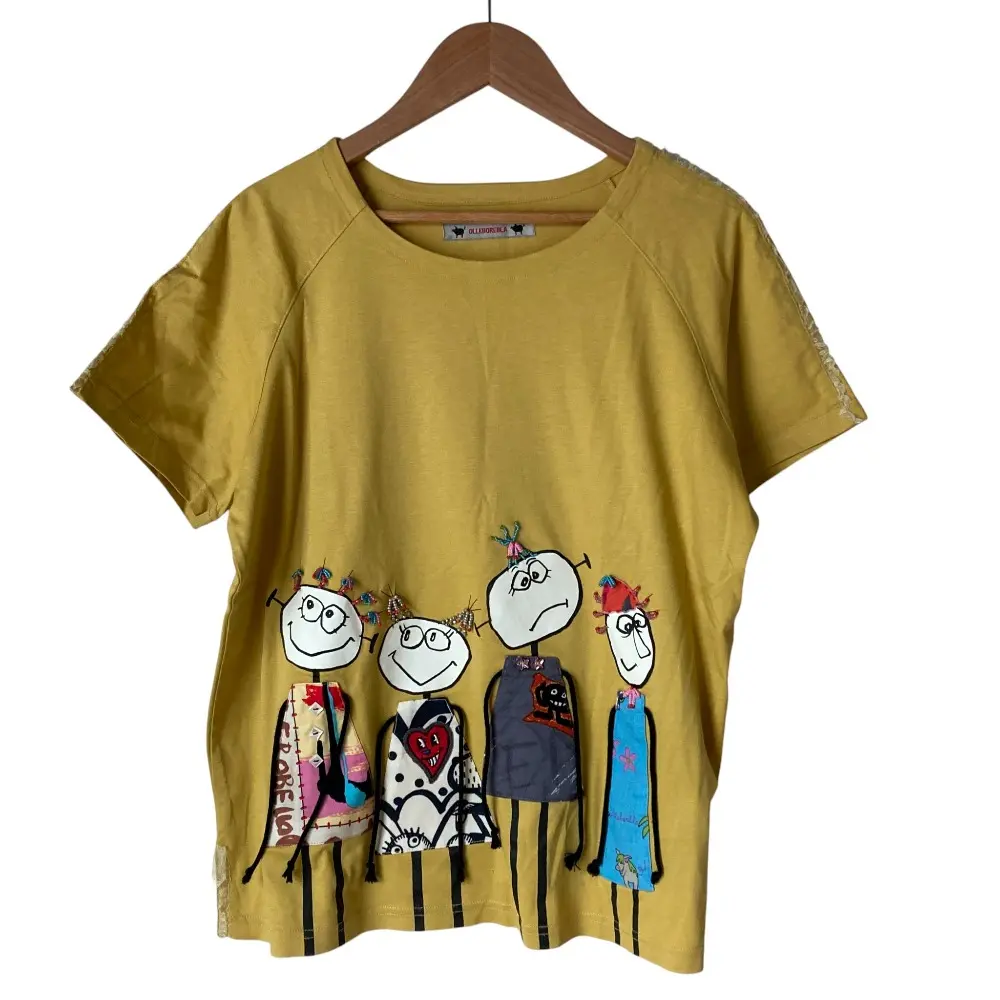 OLLEBOREBLA ALBEROBELLO オレボレブラ アルベロベロ ビーズ ショートスリーブ カットソー マスタード