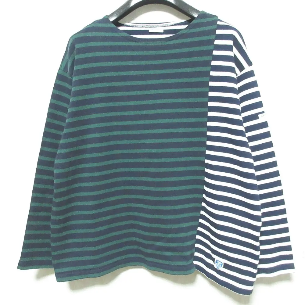 ORCIVAL オーシバル アシンメトリー ボーダー バスクシャツ カットソー IP-32-02 0 ネイビー グリーン