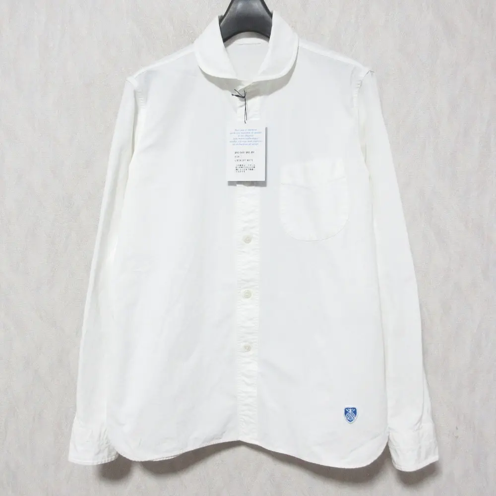 ORCIVAL オーシバル PINPOINT OXFORD LONG SLEEVE SHIRT オックスフォード 丸襟 長袖 シャツ ブラウス RC-3491 MUL 1 ホワイト