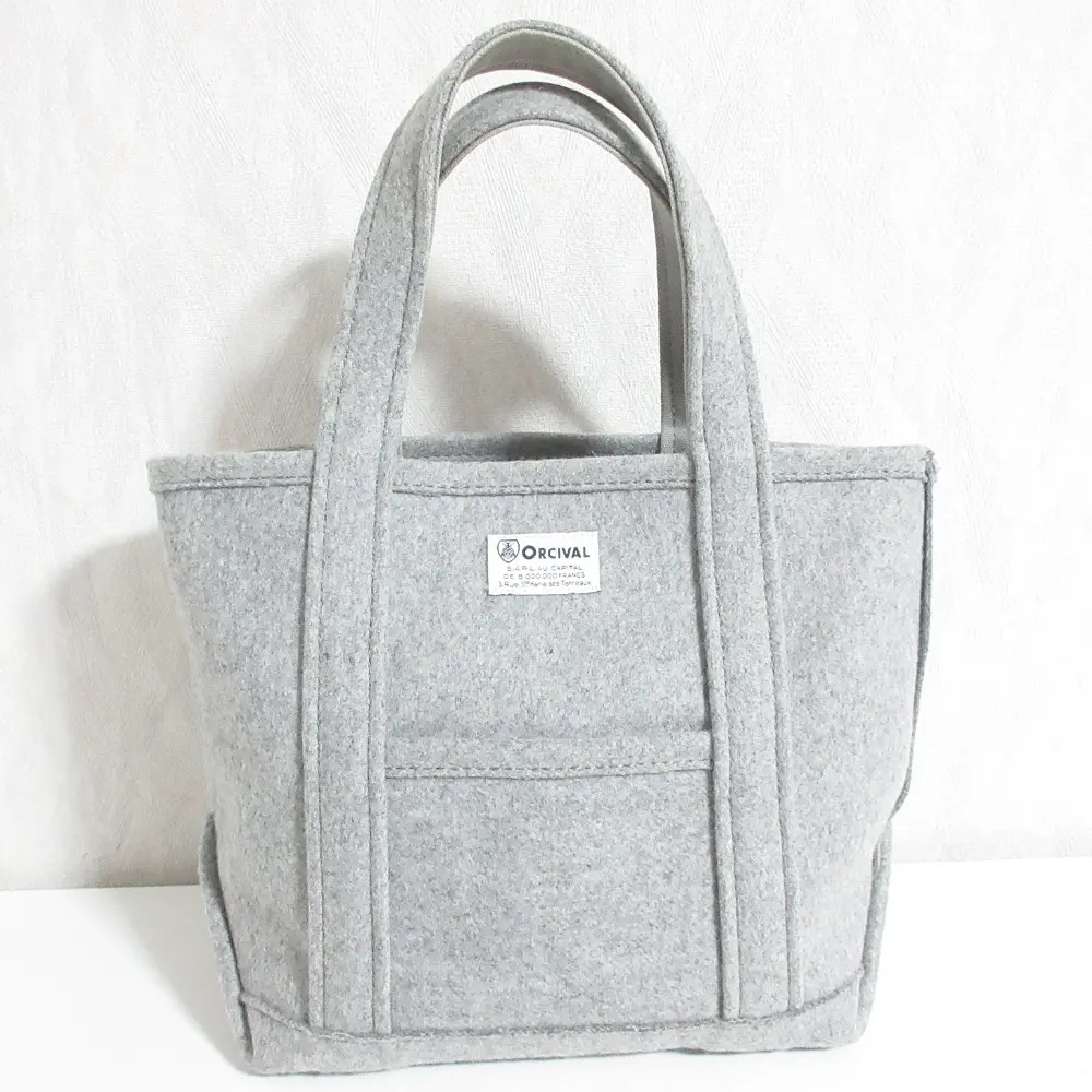 ORCIVAL オーシバル メルトン ミニトートバッグ ハンドバッグ グレー