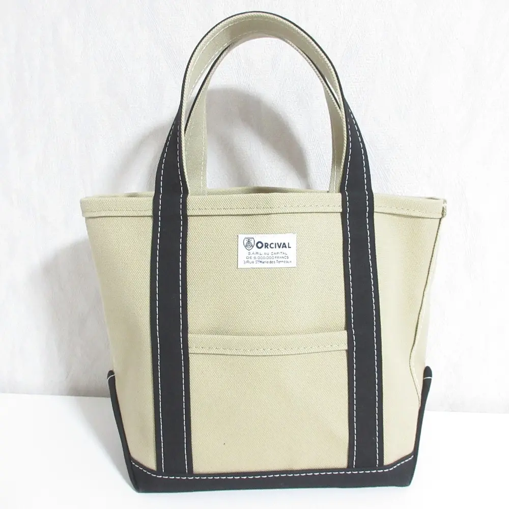 ORCIVAL オーシバル キャンバス ミニトートバッグ ハンドバッグ ベージュ ブラック