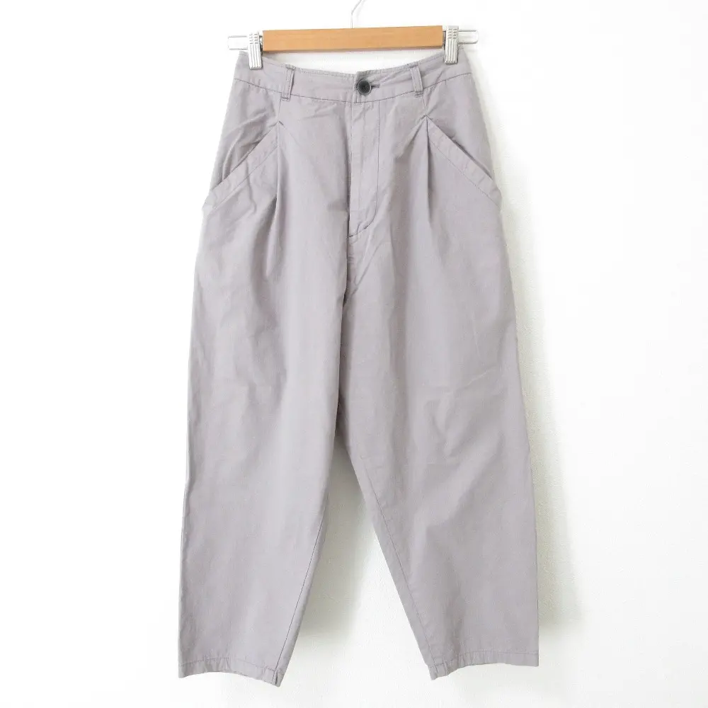 22SS pas de calais パドカレ クリーニング済み タック イージー コットンウェザー テーパードパンツ 8250 34 ライトパープル