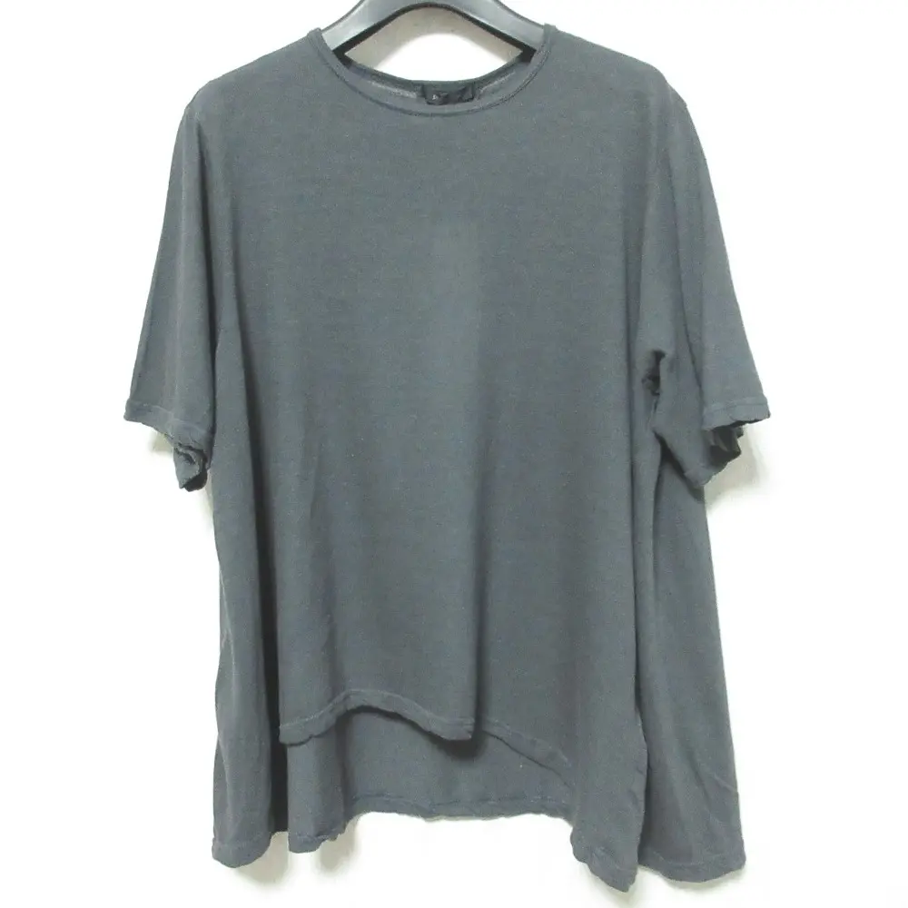 24SS pas de calais パドカレ コットンリネンウォッシャブルカットソー ショートスリーブ プルオーバー Tシャツ 36 ダークグレー