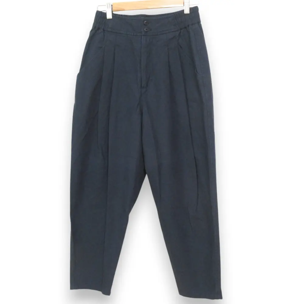 24SS pas de calais パドカレ 綿麻ヴィンテージキャンバス パンツ テーパード イージーパンツ サイズ34 ネイビー