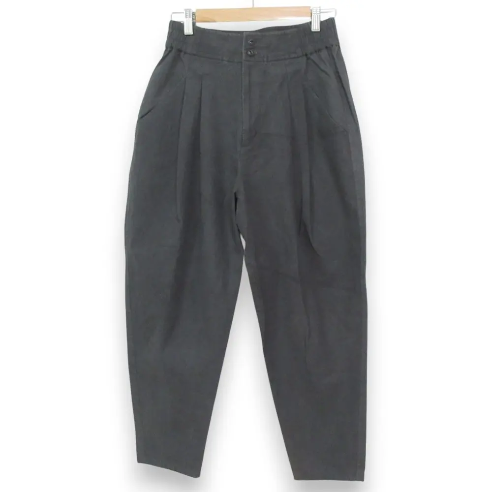 24SS pas de calais パドカレ 綿麻ヴィンテージキャンバス パンツ テーパード イージーパンツ サイズ34 ブラック