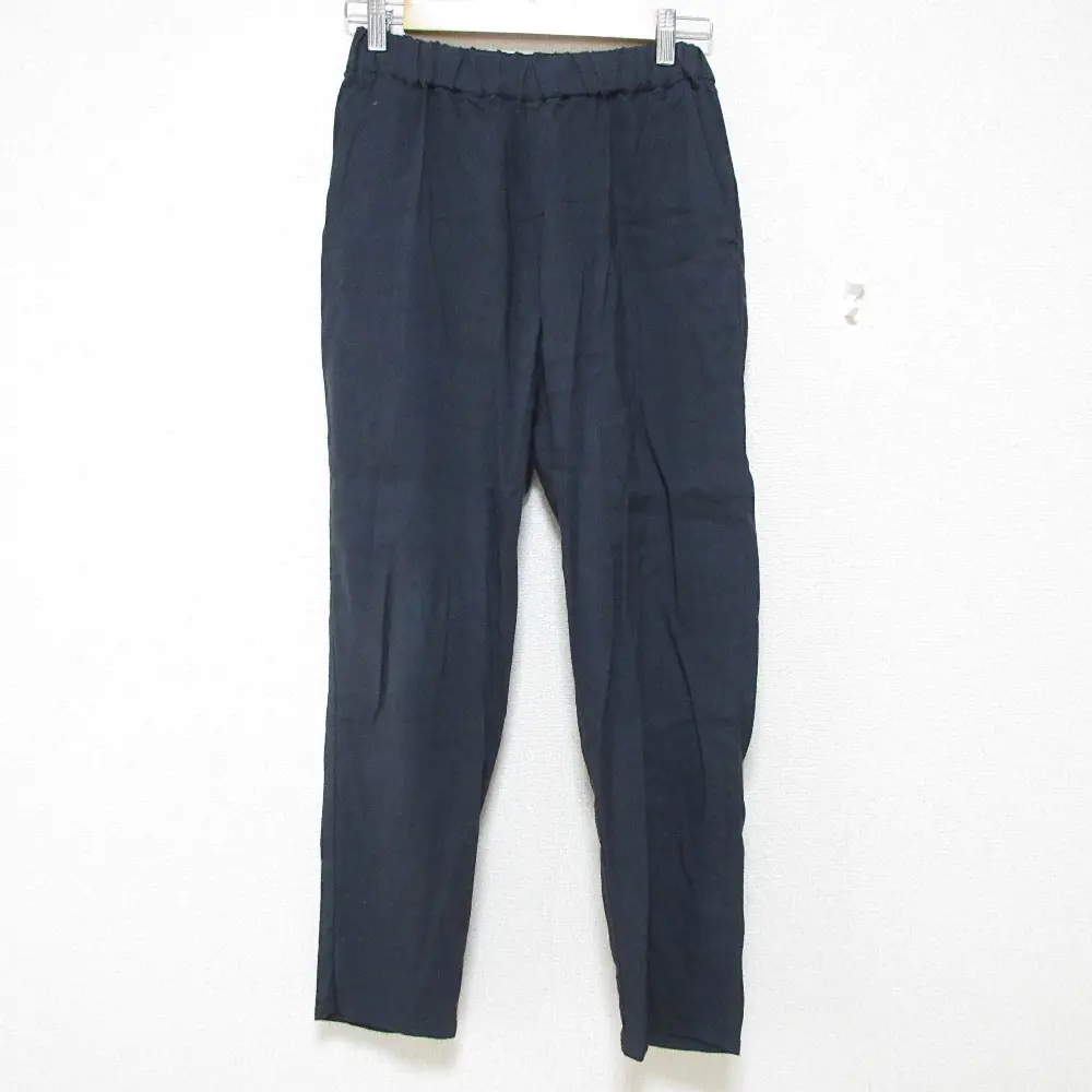 24SS pas de calais パドカレ リネンレーヨンストレッチストライプパンツ イージー スラックス 8533 36 チャコール