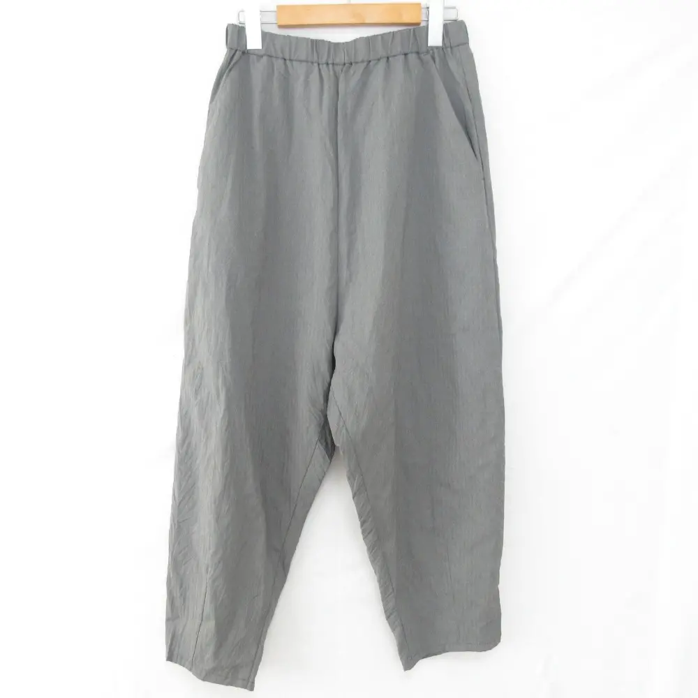 24SS pas de calais パドカレ ナイロンドビードット イージーウエスト サルエルパンツ サイズ36 グレー