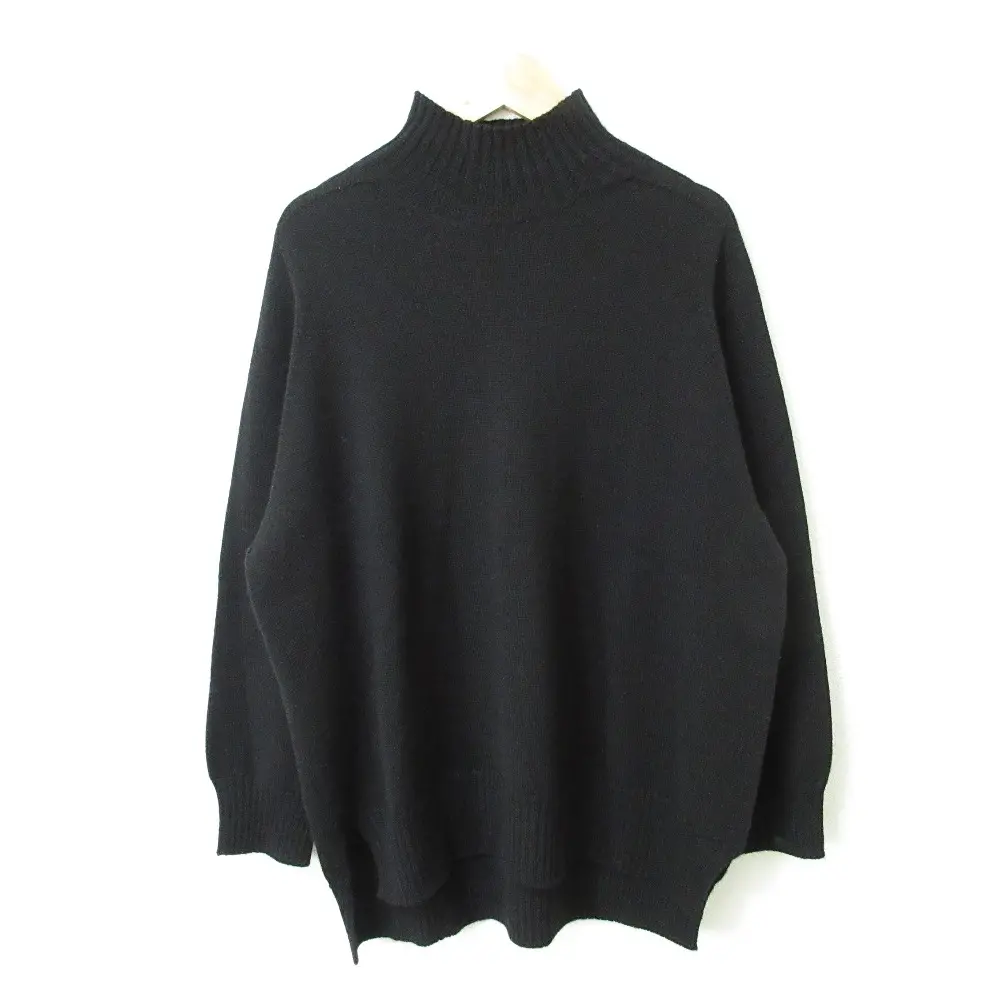 23AW pas de calais パドカレ ファイン・メリノウール ハイネックプルオーバー ニット セーター 2434 36 ブラック
