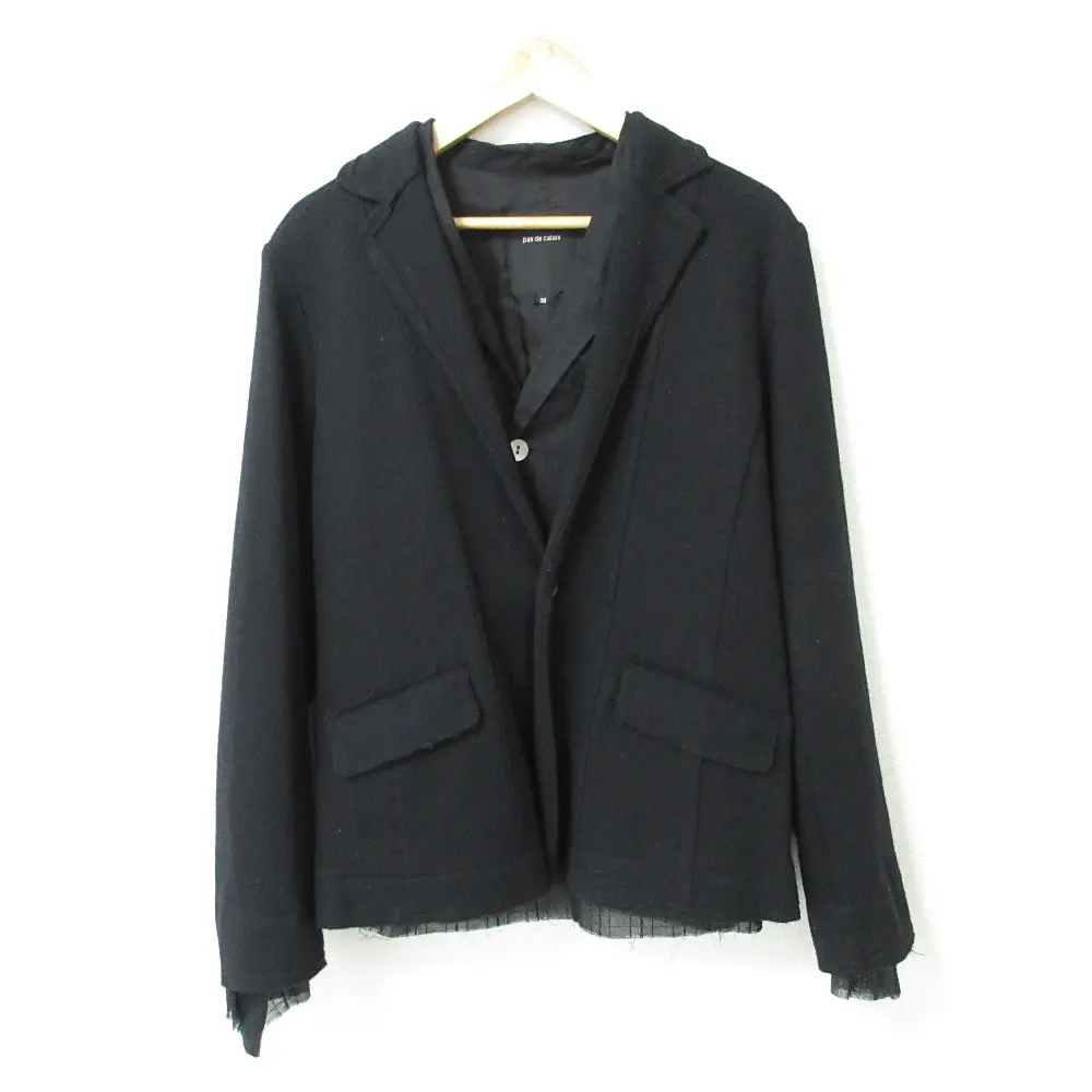 pas de calais パドカレ Airly天竺ジャケット レイヤード ブルゾン セット 3494 36 ブラック