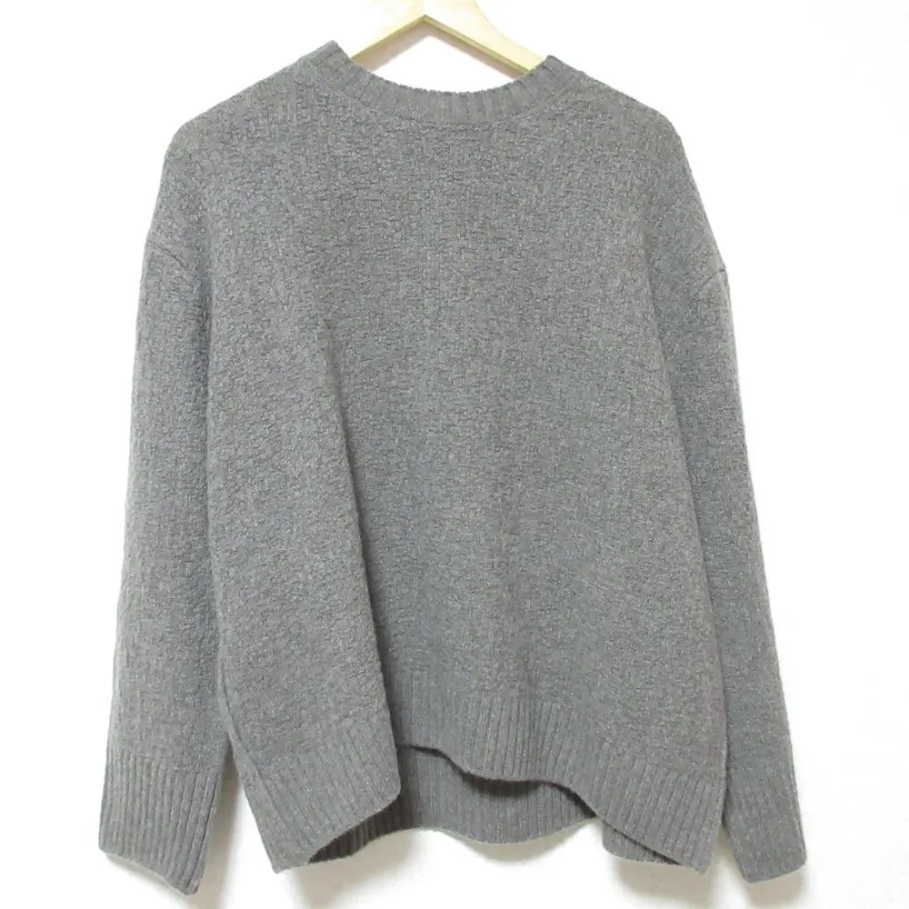 23AW pas de calais パドカレ カシミヤブレンド ラム クルーネックプルオーバー ニット セーター 36 グレージュ