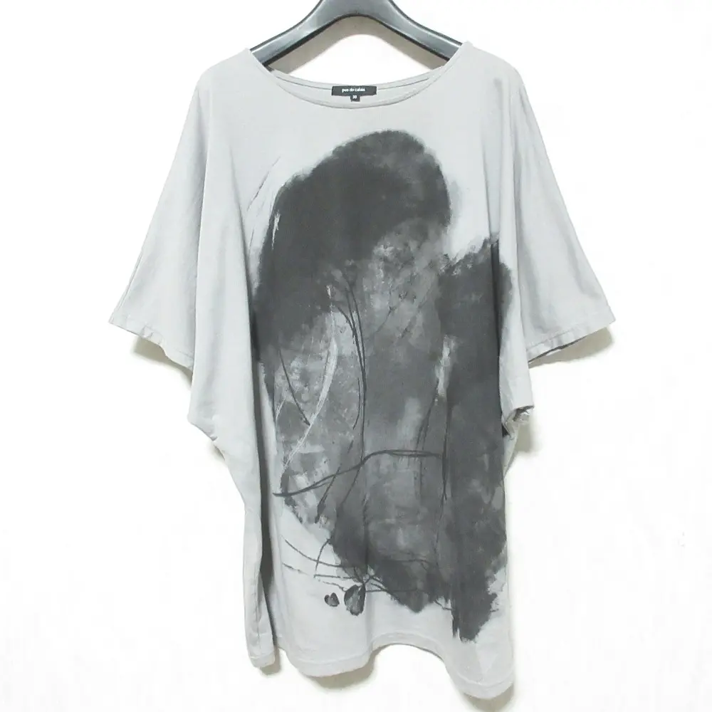 23AW pas de calais パドカレ 25周年記念 wethercolor heart プルオーバー 半袖 Tシャツ カットソー 36 グレー