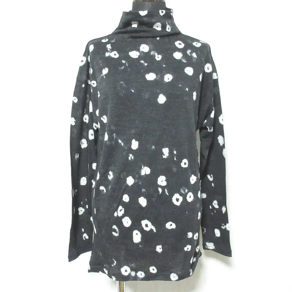 22AW pas de calais パドカレ Ring Dot pullover ハイネック 長袖 ニット プルオーバー セーター ニットソー 1652 36 ブラック