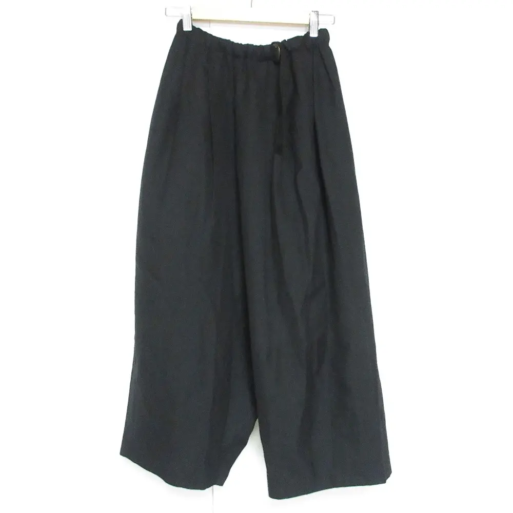 pas de calais パドカレ T/Wヘリンボン サルエルパンツ イージー スラックス 8476 サイズ34 ブラック