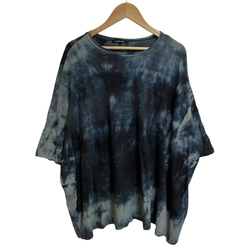 pas de calais パドカレ 25年商品 タイダイ染め ワイドカットソー Tシャツ 36 ネイビー
