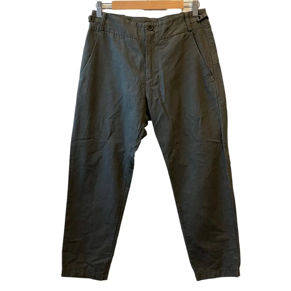 pas de calais パドカレ コットンリネン テーパードパンツ 8354-260 サイズ34 グレー