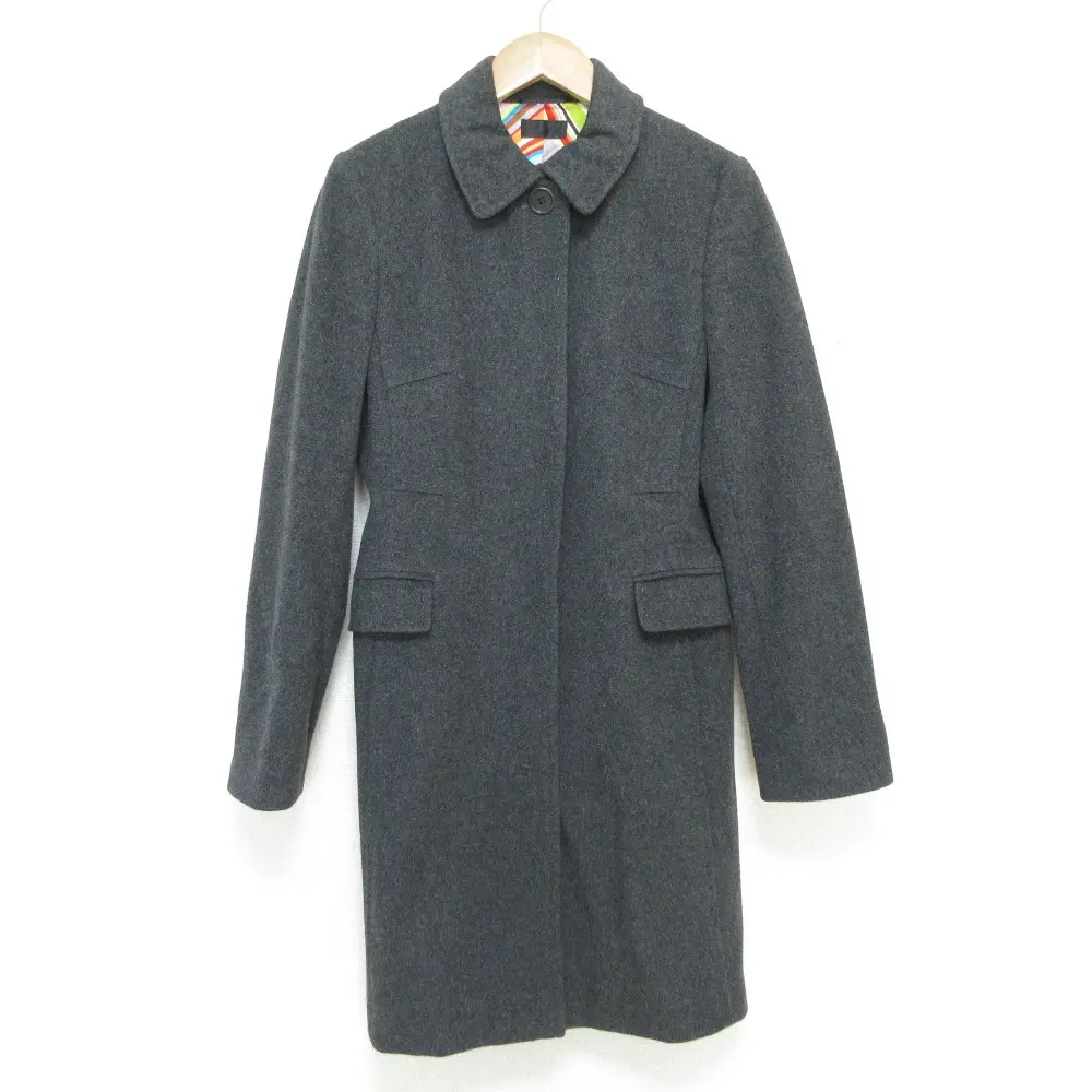 Paul Smith ダークグレー ピーコート Paul Smith BLACK ポールスミスブラック カシミアブレンド ロング