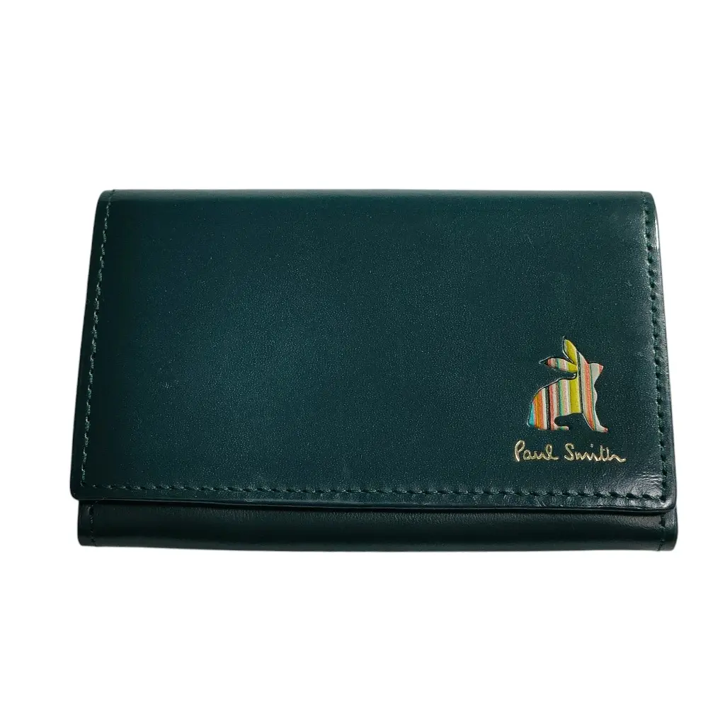 Paul Smith ポールスミス レザー ストライプラビット カードケース 名刺入れ ネイビー