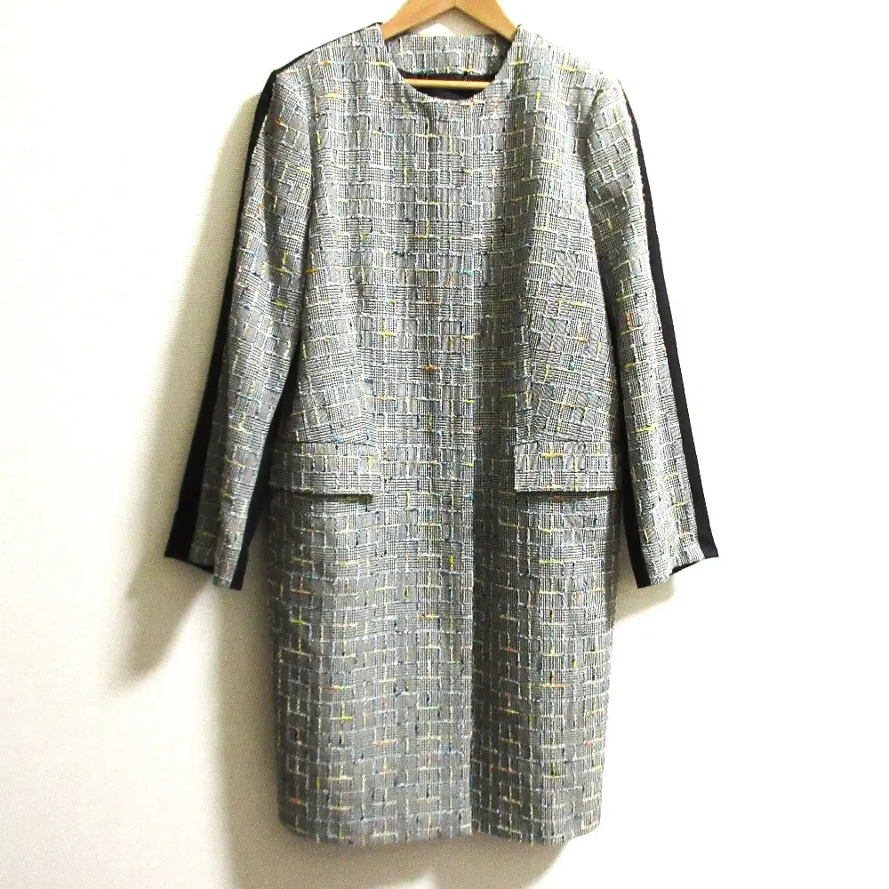 Paul Smith ポールスミス ブラック ツイード切替 ノーカラーコート サイズ44L グレー ブラック