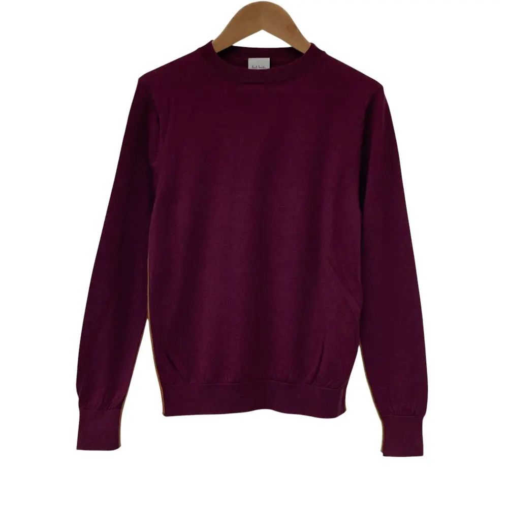 Paul Smith ポールスミス ウール シルク ニット カットソー M ボルドー