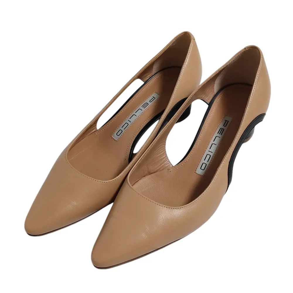PELLICO ベージュ パンプス　ルネッタ PELLICO ペリーコ LUNETTA ルネッタ レザー ポインテッドトゥ