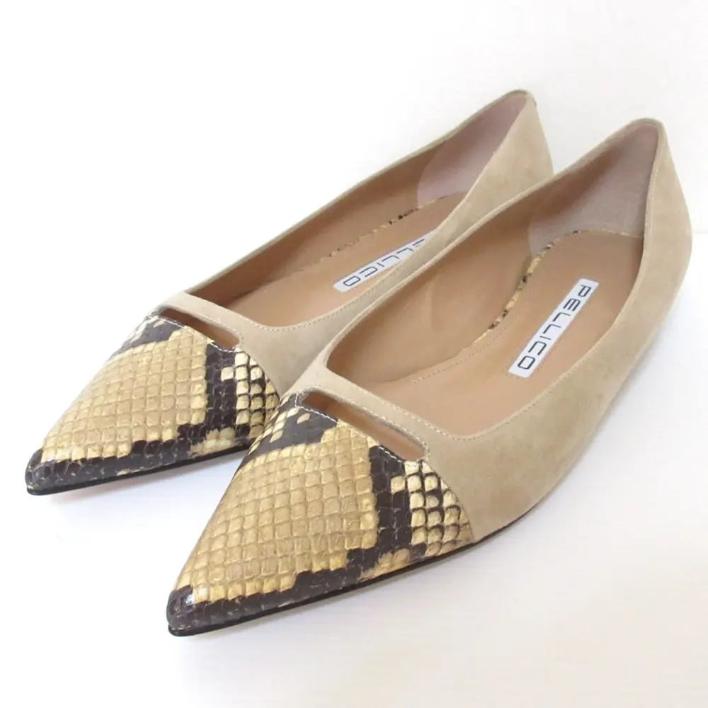 ぺリーコ　PELLICO 千鳥格子　パンプス　アネッリ PELLICO ペリーコ ANIMA 千鳥格子 ポインテッドトゥ パンプス フラット