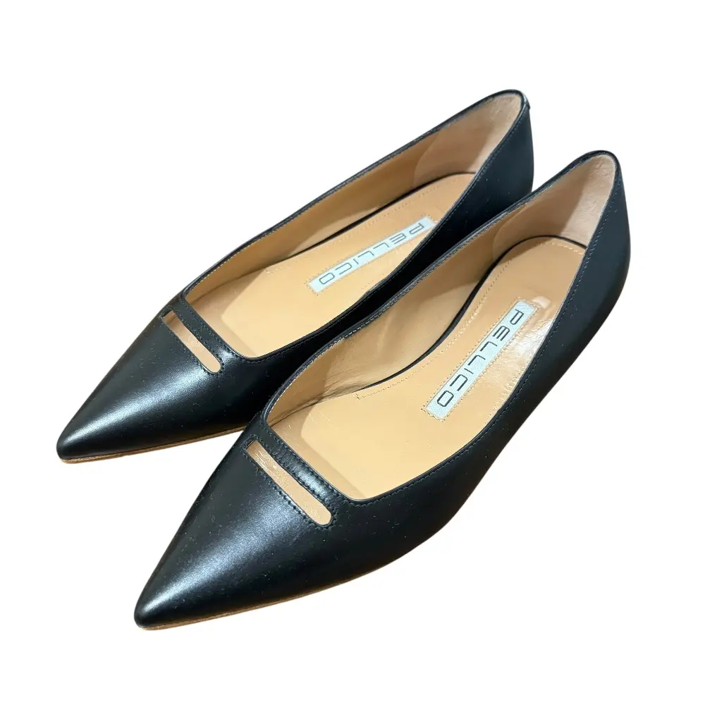 PELLICO ペリーコ ANIMA 千鳥格子 ポインテッドトゥ パンプス フラット