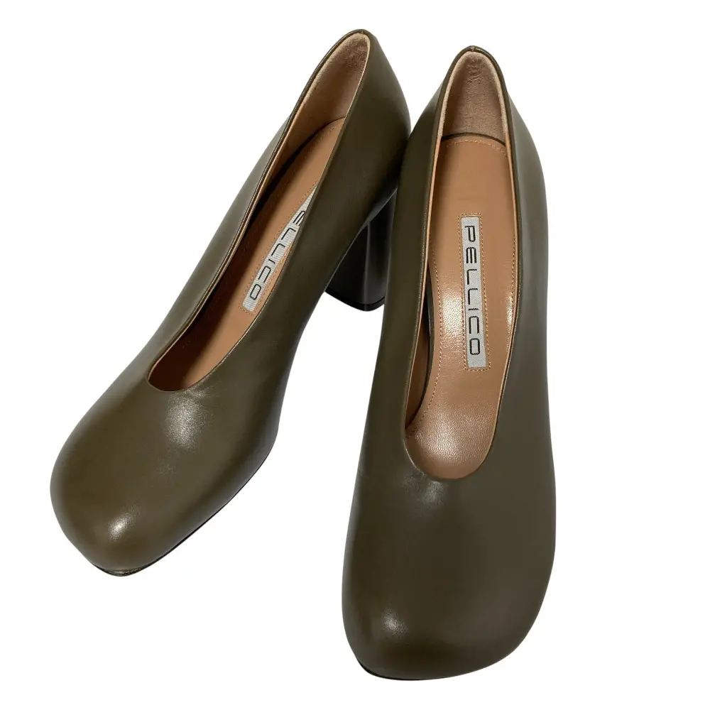 PELLICO ペリーコ MILENA 80 レザー パンプス 38サイズ 24cm相当 カーキ