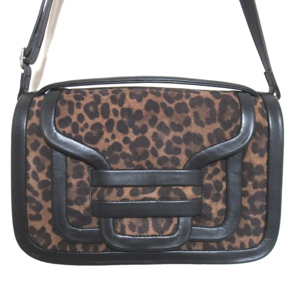 PIERRE HARDY ピエールアルディ ALPHA アルファ レオパード柄 ゴートスエード 2way ショルダーバッグ ハンドバッグ ブラウン系