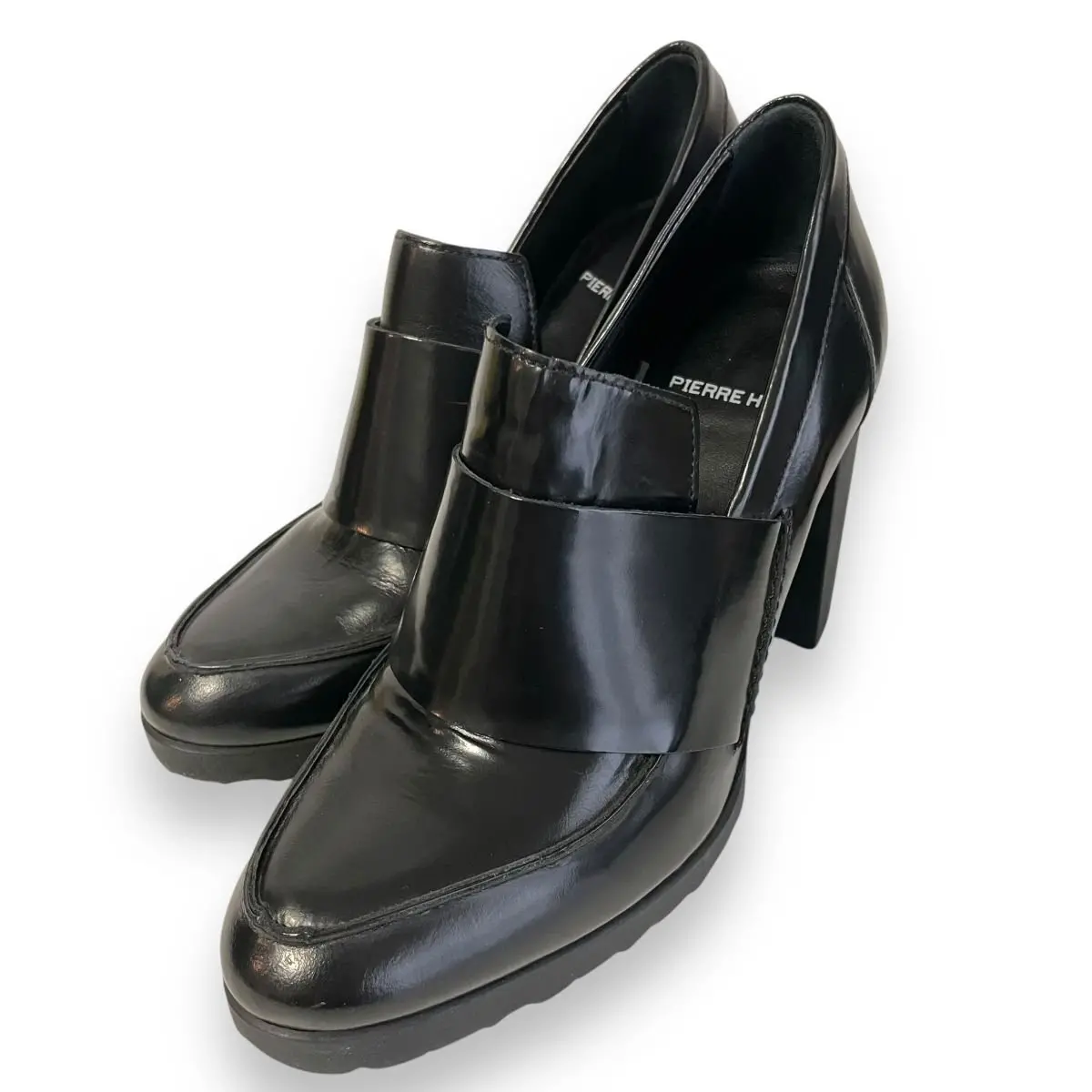 PIERRE HARDY ピエールアルディ レザー ハイヒール ローファー パンプス 37 約24cm ブラック