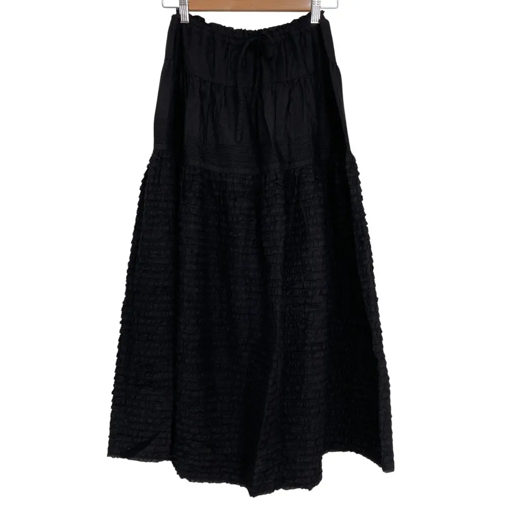 PINK HOUSE ピンクハウス ピコフリル イージーウエスト ロングスカート ブラック