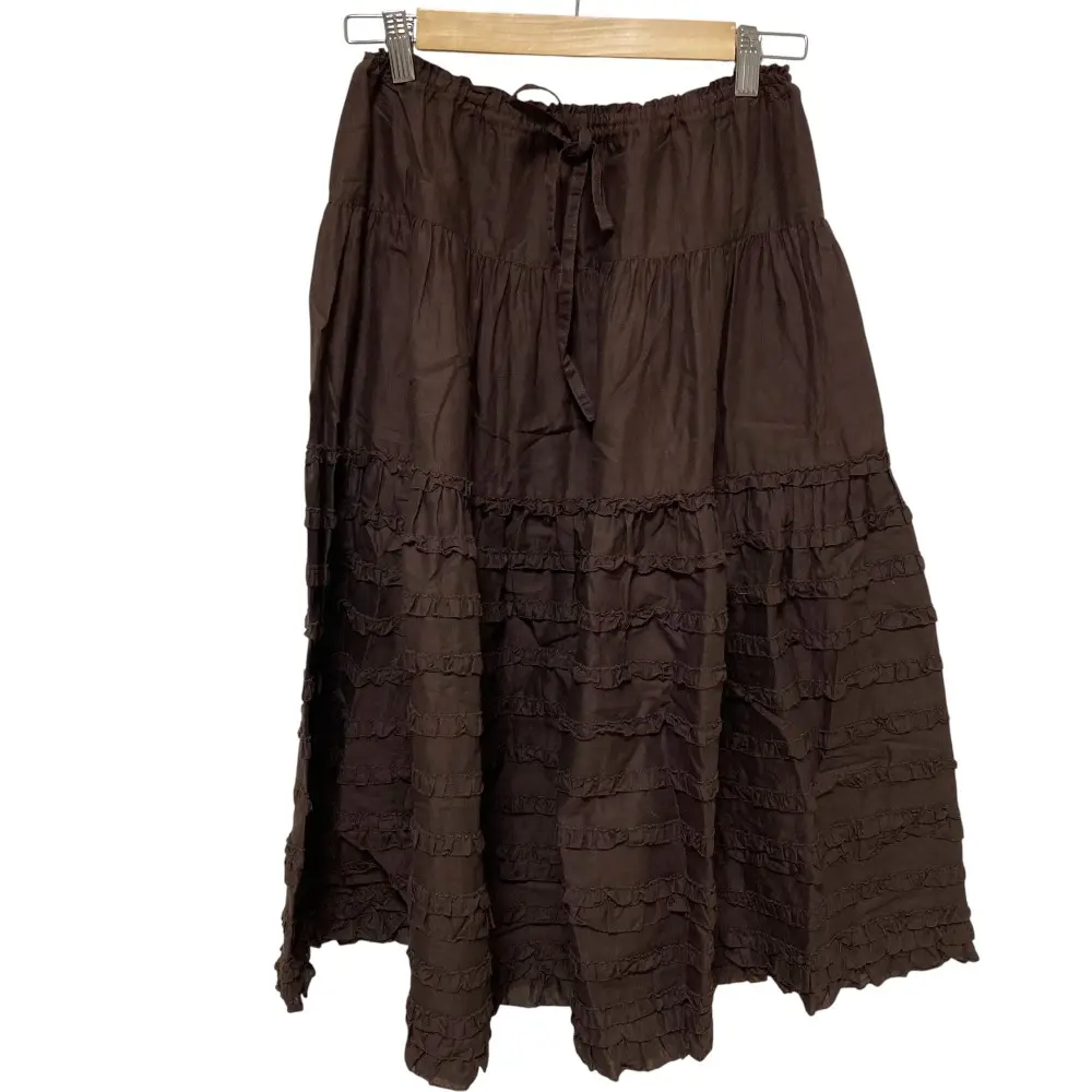 PINK HOUSE ピンクハウス ミディ丈 ミモレ丈 フリル ティアード スカート ブラウン