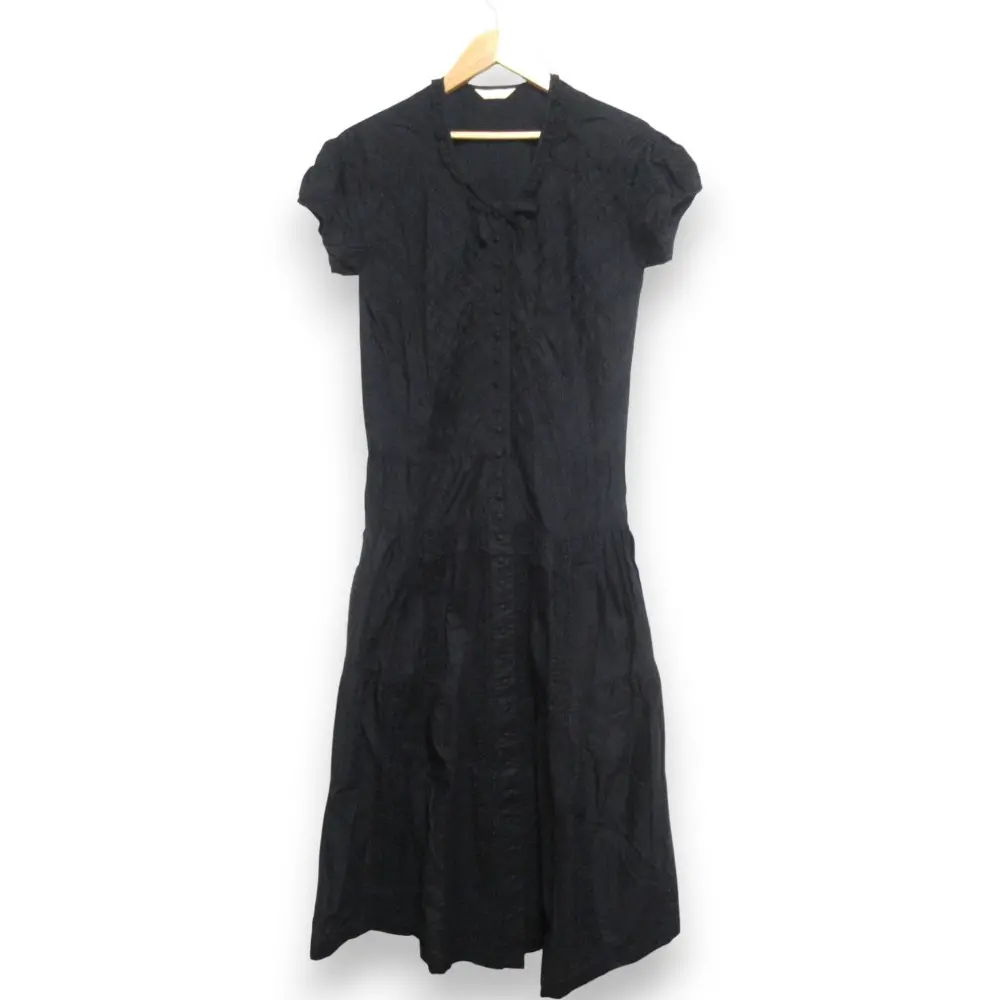 PINK HOUSE ピンクハウス リボン ピコフリル レース 半袖 ロングワンピース ブラック