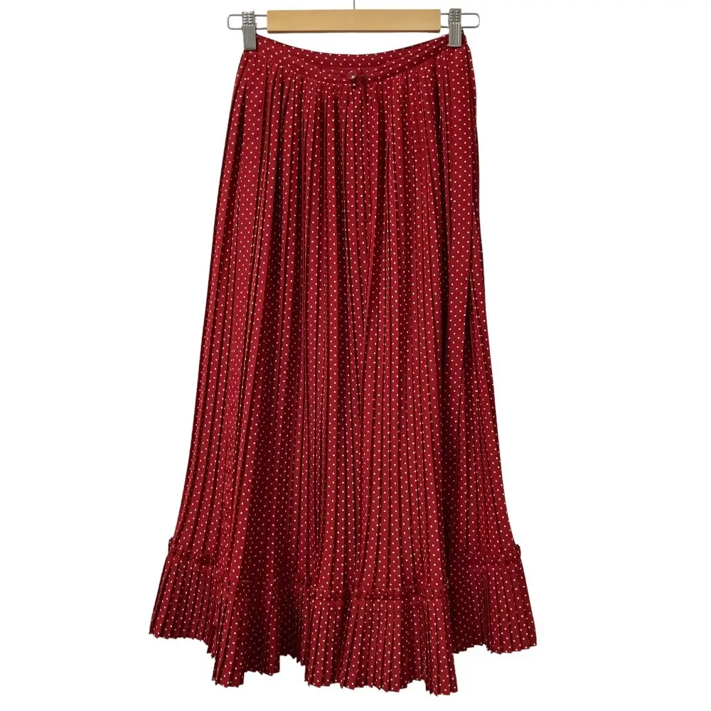 PINK HOUSE ピンクハウス ドットプリーツ ロングスカート レッド