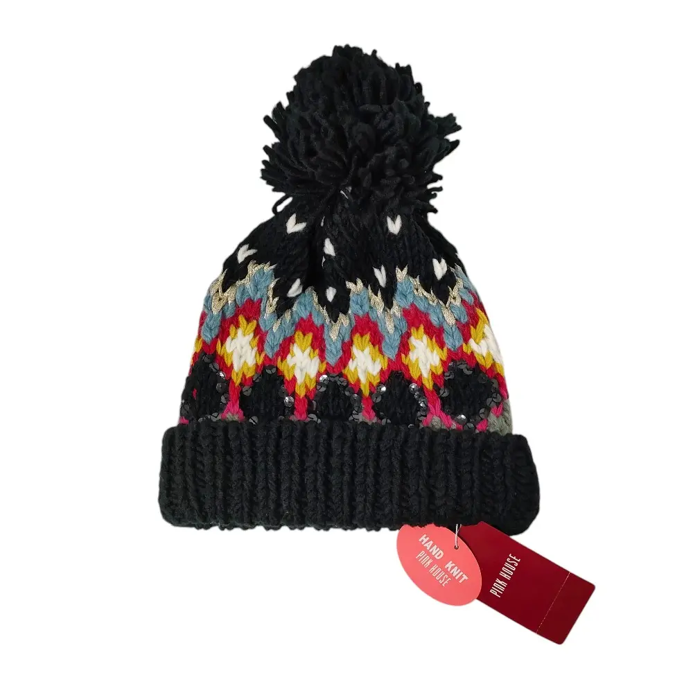 22AW PINK HOUSE×MARUYAMA ピンクハウス×ケイタマルヤマ ハンドニット ニット帽 キャップ マルチカラー