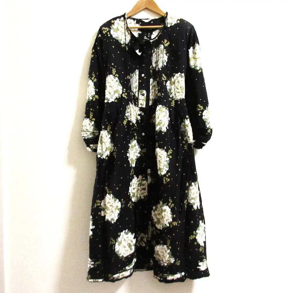 PINK HOUSE ピンクハウス フラワープリント リボンワンピース ブラック グリーン