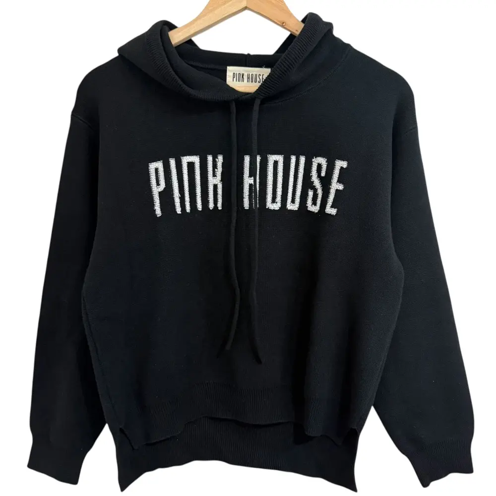 PINK HOUSE ピンクハウス ロゴニット パーカー ブラック