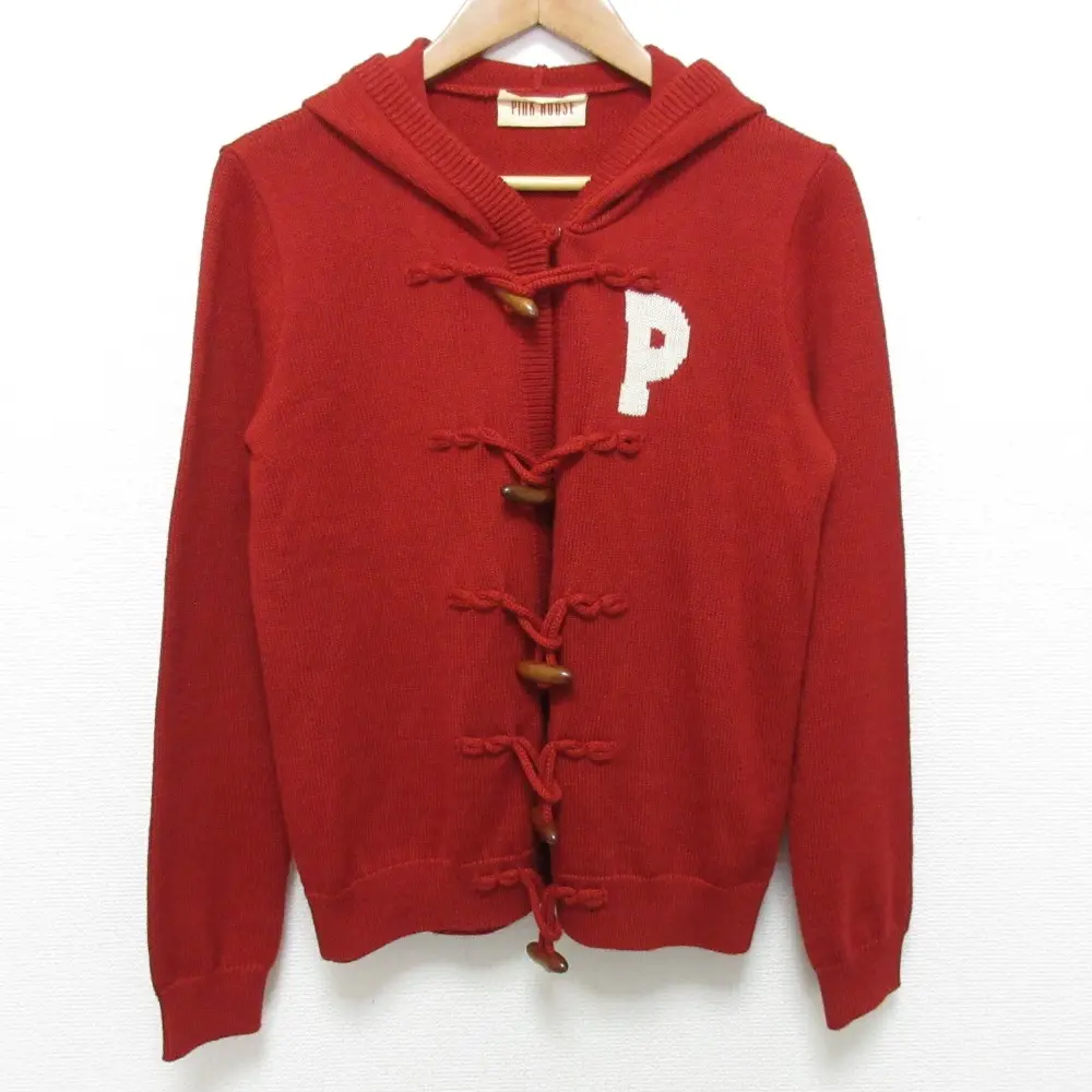 PINK HOUSE ピンクハウス ダッフル ニットコート カーディガン レッド