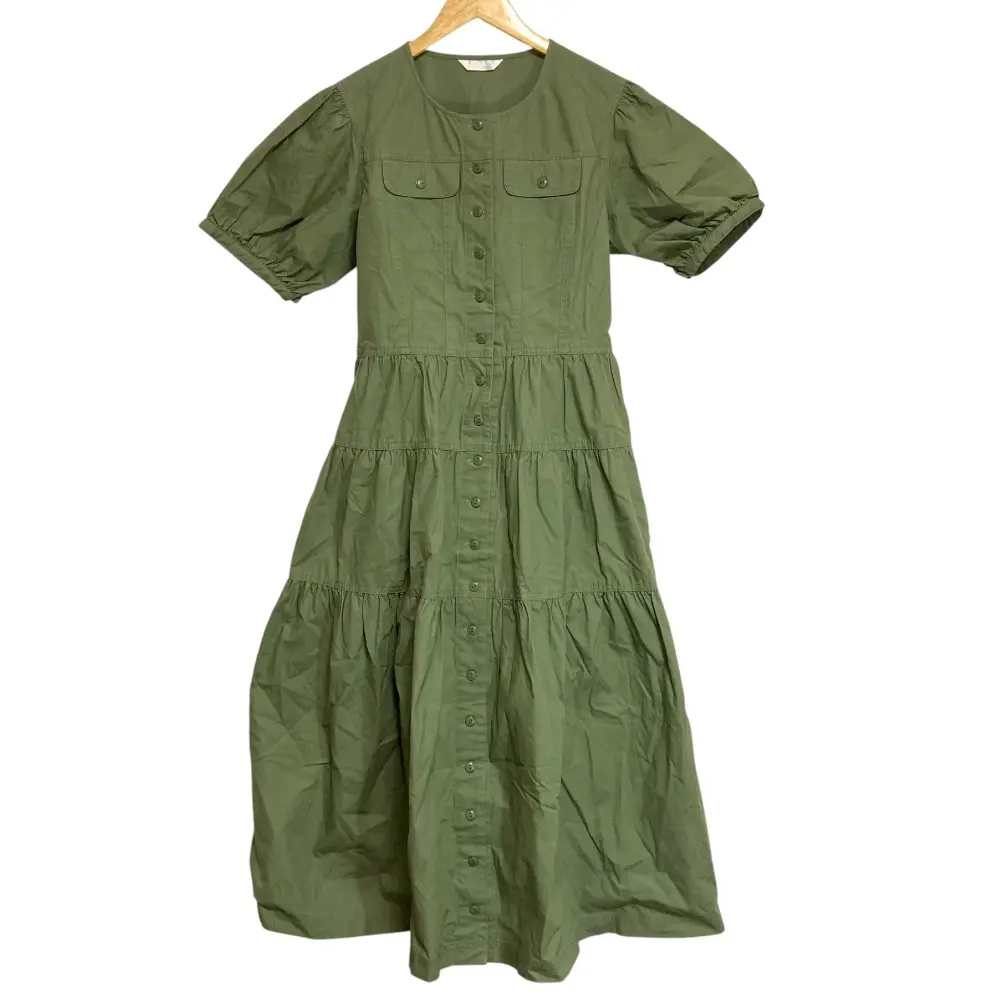 PINK HOUSE ピンクハウス ティアード シャツワンピース A2133FAY165 カーキ