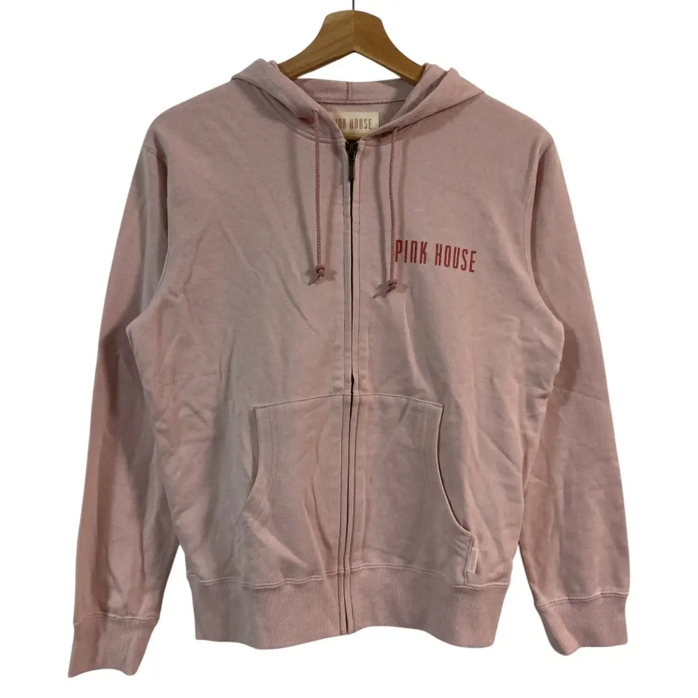 PINK HOUSE ピンクハウス うさぎ バックプリント ジップアップ パーカー フーディ サイズL ピンク
