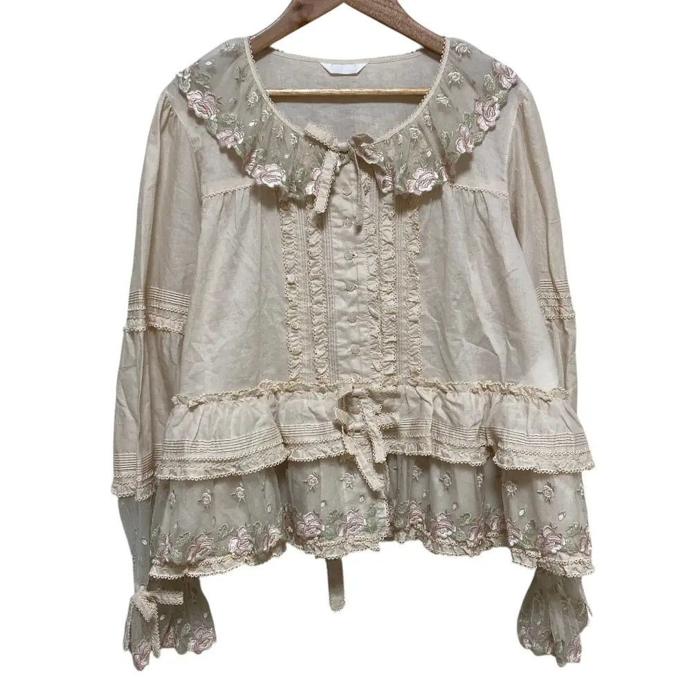 PINK HOUSE ピンクハウス ローズレース使いブラウス A2153FB412 アイボリー